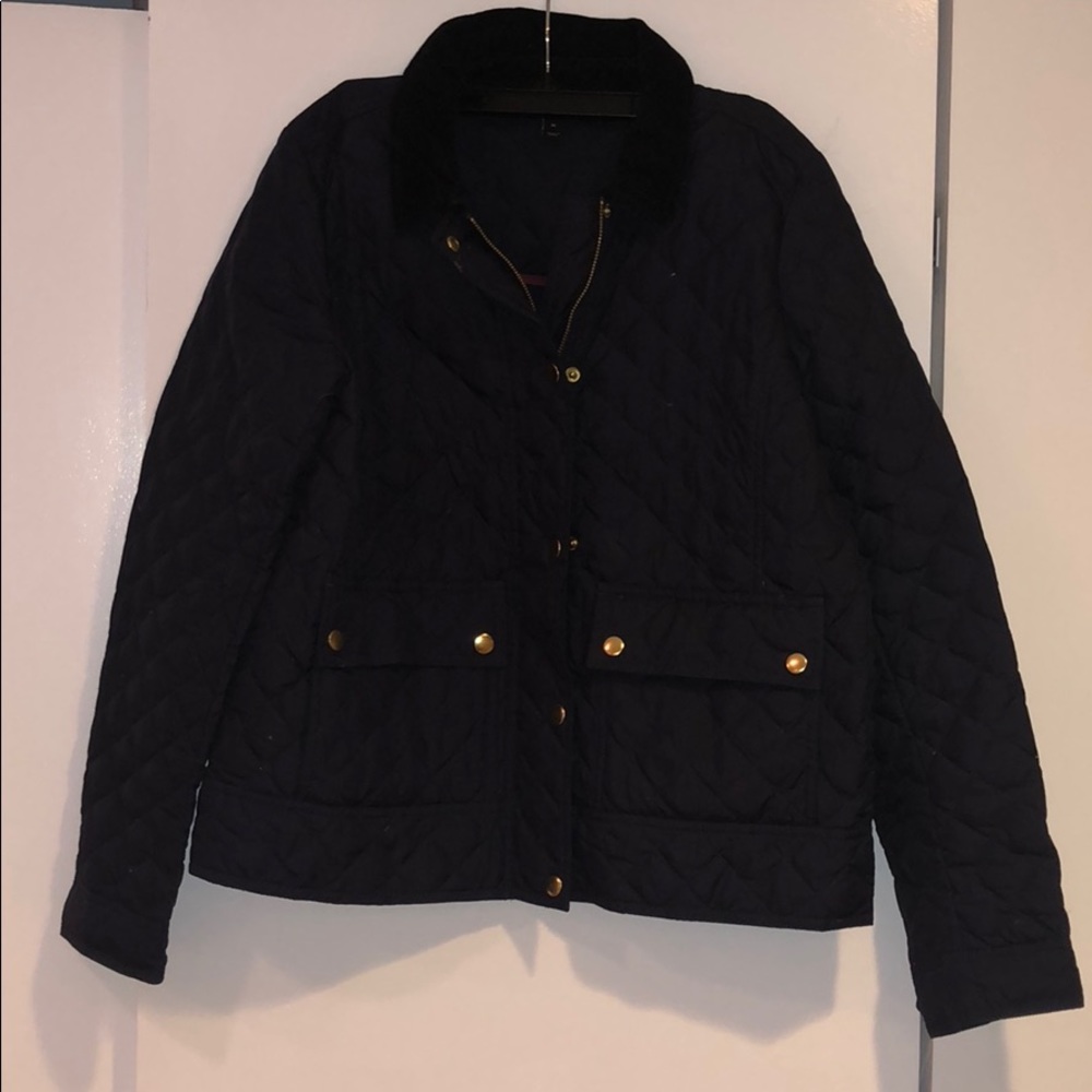 Navy down J Crew jacket